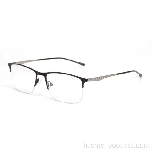 Lunettes optiques demi-monture carrées pour homme